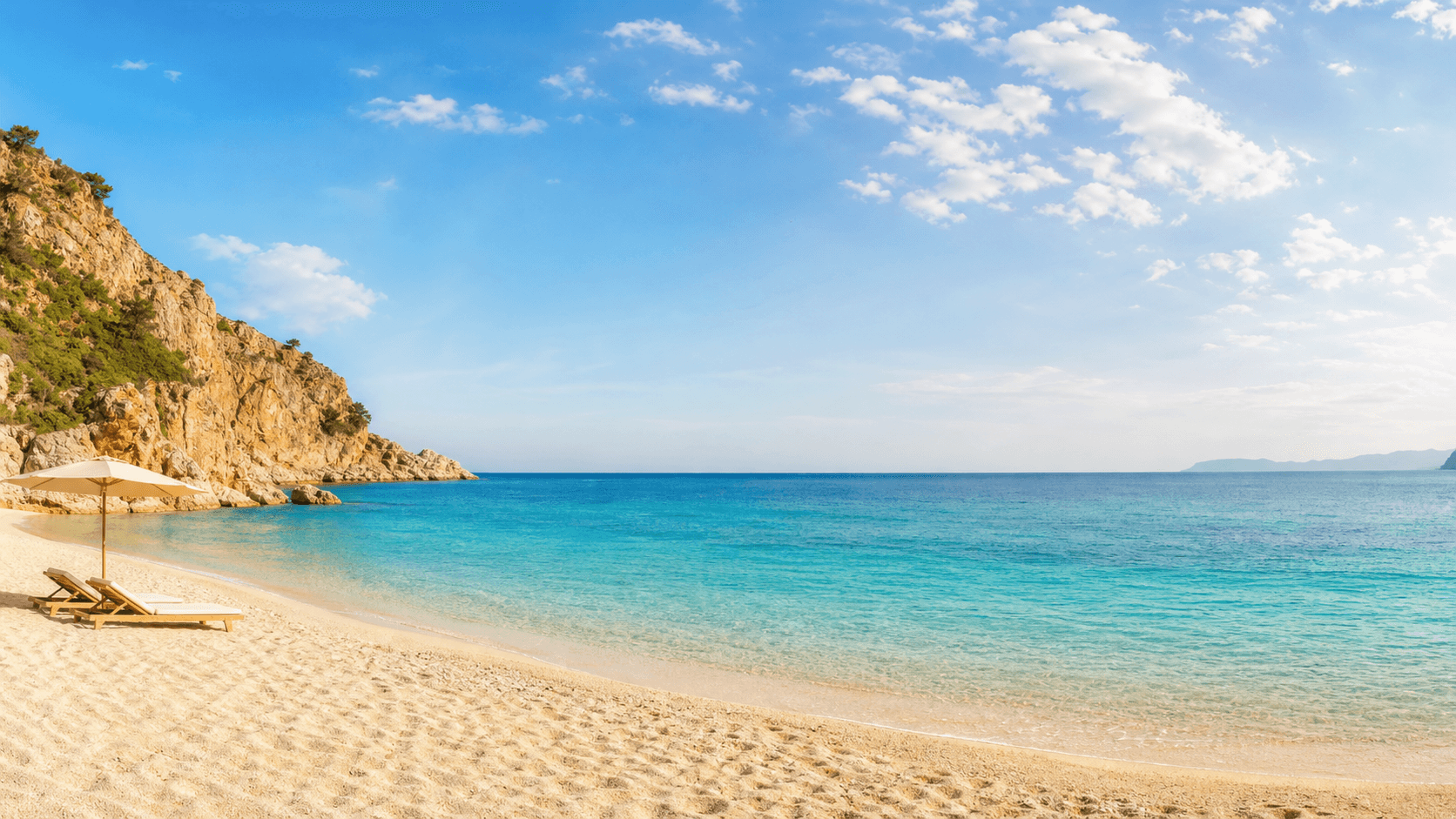 Sunny turquoise beach cove